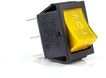 QMIQXIWS 1pcs 31X26mm Power Rocker Switch KCD4 2/3 Position Boat Button Switch Latching with Light16A 250VAC 20A 125VAC On-Off-on(Yellow ON-Off-ON)