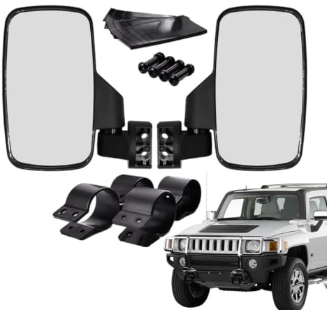 Rückspiegel Utv Verstellbar, Utv Rollbar Spiegel, 2 Zoll Rollbar Spiegel, Offroad Spiegel Verstellbar 1,75 Zoll, für Rollbar Spiegel Lat
