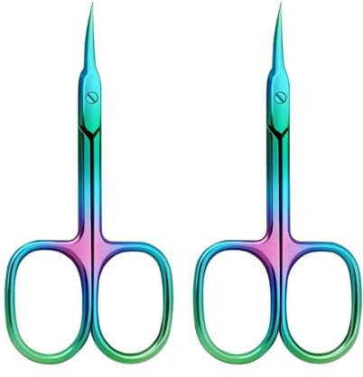 Paquete De 2 Tijeras Para Piel Muerta De Titanio De Colores, Fabricadas En Acero Inoxidable, Resistentes Al Óxido Y Duraderas, Adecuadas Para Recortar La Piel Muerta Y El Cuidado Diario.