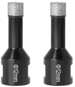 Meichoon Juego de 2 Brocas Diamantadas Secas 1/2/12mm para Baldosas Cerámicas Taladrado de Precisión en Vidrio Mármol y Granito DC607 D