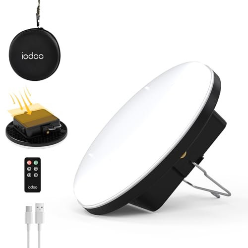 iodoo 60W Solar Camping Laterne 16500mAh, 3000LM LED Tragbare Lampe, 3 Lichtfarben (2700-6500K) IP65 Wasserdicht, Notstrom Ladegerät Campinglampe für Camping, Wandern und Familiennotfälle