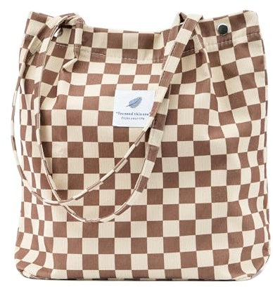 Damen Handtasche Kord Shopper Cord Tote Bag Groß Damen Bag Tasche Alltag Beutel Bag BAG01-khaki