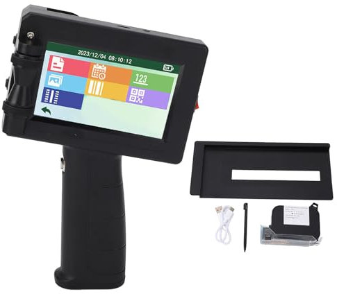 Impresora de Inyección de Tinta Portátil de 12,7 Mm, Impresora de Inyección de Tinta Portátil de Secado Rápido con Pantalla Táctil de 4,3 Pulgadas, Pistola de Impresora de