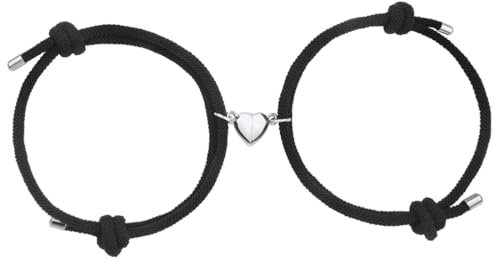 2 Pezzi Bracciale Magnete Anima Gemella, Amore Magnete Intrecciato a Mano Corda Braccialetti di Corrispondenza, Braccialetto Abbinato All'amore, Braccialetti di Coppia