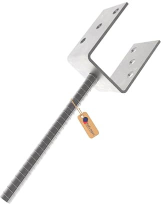 GeZu Impex Support de poteau U Galvanisé à chaud Lot de 8 91 x 300 mm ancre platine bois pied poteaux clôture