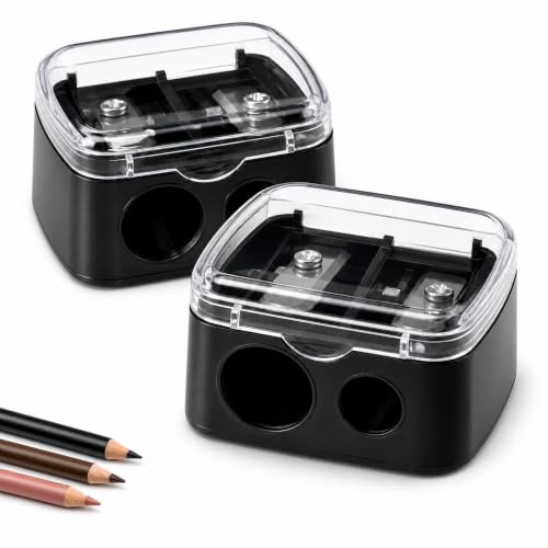 GIONAR 2 Stück Anspitzer Kajalstift, Kajal Anspitzer, Spitzer Kajalstift Universal für Augenbrauenstift Lippenkonturenstift Eyeliner, Präzisionsklingen