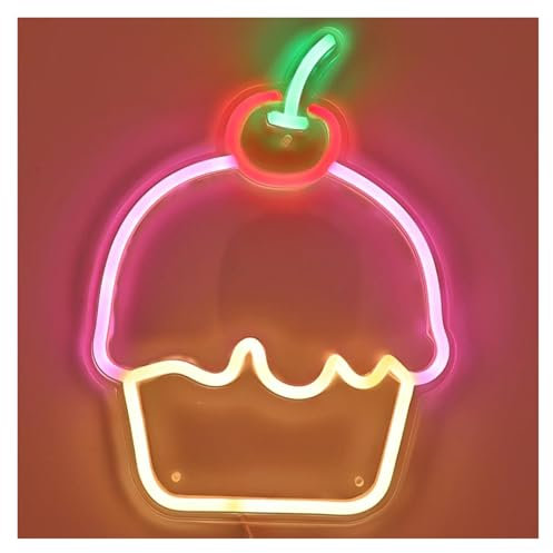 Sign Lamp Cute Cupcake Neon Sign USB Powered Dimmable Wall Neon Light for Shop Club Festival Party Wall Decoration 22.1cm×29.5cm