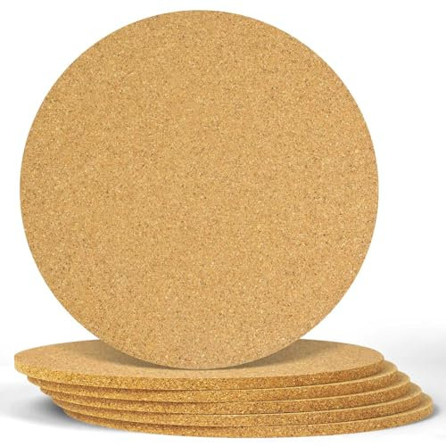 Flintronic Lot de 6 Dessous de Plat en liège–Φ18, Protecteurs de Vaisselle, Protege Poele Protection Poele et Casserole, Séparateurs D'assiettes en Feutre pour Protéger Vos Ustensiles de Cuisine