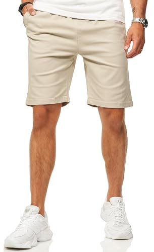 Soulstar Herren Chinoshorts Kurze Hose mit Gummibund & Tunnelzug - Sommershorts Bermuda für Männer - Elastische Shorts im Regular-Fit