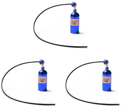 Remingtape 3X Bouteille D'Azote NOS en Métal Simulé pour le Défenseur de Voiture sur RC au 1/10, D90 D110 TRX4 Scx10 90046, Bleu