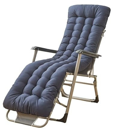 Xiyocadt Liegestuhl Auflage, 170 x 50 x 10 cm Wasserdicht Lange Liegenauflage mit Antirutsch, Polster Sonnenliege Auflage mit Einstellband, Auflage für Ersatz-Schaukstuhl Bank (Blau)