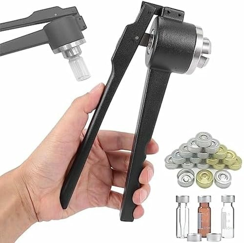Flip Vial Crimper, Manual Bottle Cap Crimper for Flip Off Caps Aluminum/Plastic 13/15/20mm 20-30 Bottles/min(A,15mm)