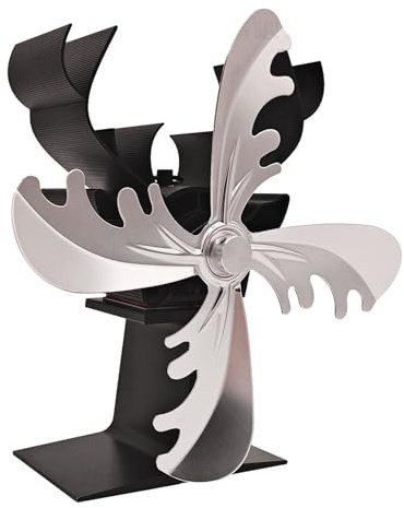 Ventilatore per a energia termica – per stufe in legno a 4 pale, design alce | ventilatore senza elettricità per casa, stufa a pellet, Circolatore di calore per l'inverno
