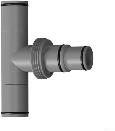Bulevisiter Poolschlauchadapter 38/32 mm für Systeme, 3-Wege-T-Anschluss für Sandfilter, für langlebigen Kunststoff & Edelstahl, sicherer Sitz für Gartenpoolausrüstung (B)