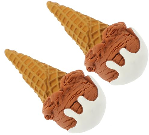 SOPOTUTU 2 Stück Realistische Eiswaffelmodelle aus Kunstharz | Dekor für Anzeige und Zuhause, Lebendig Geformt, als Spielzeugküchen Lebensmittel und Stressabbauobjekt