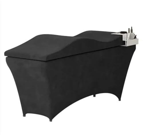 Massagebett Matratze Beauty Salon Bettbezug Samt Massage Tisch Topper Matratzenbezug für Schönheitssalon(Black)