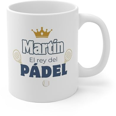 Taza Rey del Pádel Personalizada con Nombre | Regalos Originales de Padel Hombre | Accesorios Padel | Regalo Padelista | Cerámica 330 ml