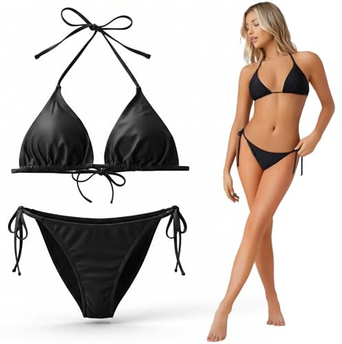 Bikini Femme Deux Pièces à Nouer Triangle avec doublure intérieure Taille ajustable 66-78 cm Style brésilien tendance Y2K tenue d'été adaptée pour plage parc aquatique piscine vacances et loisirs