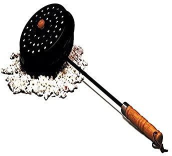 Rome Chestnut Roaster and Fireplace Popcorn Popper, Steel with Wood Handle