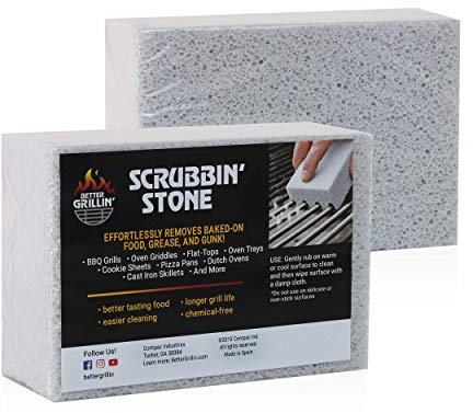 BETTER GRILLIN' Barbecue Grill Scrubbing Stone, BBQ Grill Brick Cleaner, Griddle Stone Cleaning Block, Bbq Tools, Cleaning Block for Barbeque Grill, Grill Tools for Outdoor Grill, 2 Count (23821)
