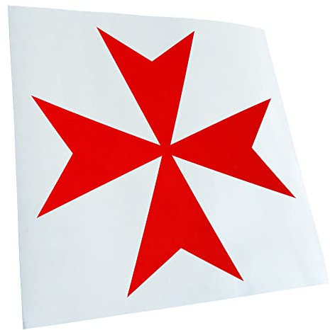 Kiwistar Autoaufkleber - Malteserkreuz Aufkleber für Auto, Laptop, Fahrrad, LKW, Motorrad Mehrfarbig JDM Decal Racing