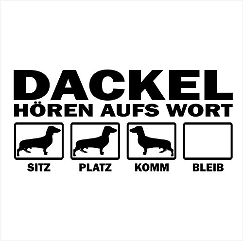 siviwonder Auto Aufkleber DACKEL TECKEL Hunde Hören aufs Wort Hundeaufkleber 30cm Black