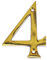 MASIDEF Home System DY22004M Numero Civico 4, Altezza 8 cm, in Ottone Lucido