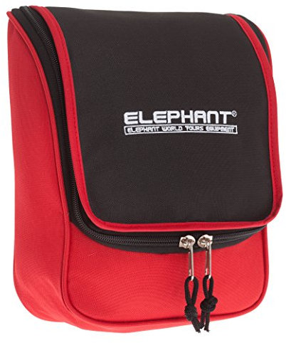 ELEPHANT Kulturtasche Beautycase zum Anhängen/Aufhängen Kulturbeutel (ROT SCH (Rot Schwarz))