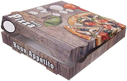 TOP Marques Collectibles 100 Pizzakartons Pizzaboxen braun NYC New York 4,2cm hoch Piccante Verschiedene Größen zur Auswahl (28x28x4.2cm)