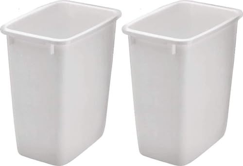 sanguiner Rubbermaid 2806TP-WHT 36QT Open Wastebasket, White (Pack of 2)