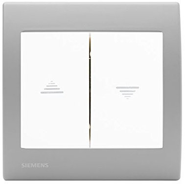 Interrupteur Volet Roulant Blanc Delta Iris + Plaque basic Silver