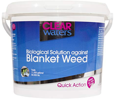 ClearWaters Blanket Weed Treatment for Ponds – 5L Bucket to Treat 50,000 L/Maintain 400,000 L – Quick Action Pond Weed Treament for Blanket Weed – Pond Cleaner Safe for Fish and Wildlife