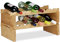 Relaxdays Botellero Vino Apilable hasta 36 Botellas, Bambú, Marrón, 2 Niveles
