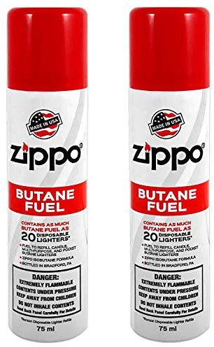 Zippo Butane Fuel Refill – Premium High-Purity for Lighters, Torches & Inserts – Clean Burning, Consistent Flame, Reliable Performance, Made in USA, 75ml 2-Pack