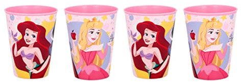 Theonoi - 4 bicchieri per bambini, 260 ml/a scelta: Minni, My Little Pony, Frozen, Paw Patrol, Sofia la Principessa, in plastica senza BPA, regalo per bambina principessa
