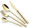 MONIX Verona Gold Set de cubiertos de 24 piezas, acero inoxidable 18/10, diseño vanguardista y moderno,acabado pulido brillante dorado, espesor 3 mm (6 comensales)