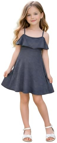 A2Z 4 Kids Girls Off Shoulder Skater Dress Party Wear Age 5-197 Charcoal