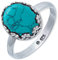 mantraroma Ring 925 Silber Damen Türkis Edelstein türkis dezent verspielt