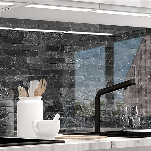 Stickerprofis Küchenrückwand Matt selbstklebend - STEINWAND LUXURY - 1,8mm, Hartkunststoff, alle Untergründe, Spritzschutz, PREMIUM 60 x 220cm
