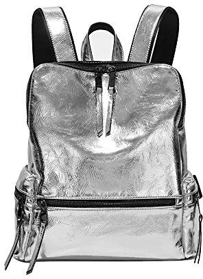 Coolives Damen Kleine Rucksackhandtasche Teenager Mädchen Rucksäcke Daypack Silber EINWEG