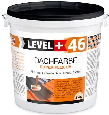Dachfarbe 25kg Sockelfarbe Dachlack | Dachsanierung flexibler Polymermembran hochdeckend wetterbeständig Anthrazit RM46