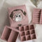 lemonadeus Retro-Schmuckkästchen aus Samt, 3-lagig, Schmuckkästchen für Damen, Mädchen, Kinder, kleine Schmuckschatulle, Reisen, tragbarer Schmuckhalter, Ohrringe, Organizer (florale Katze, rosa)