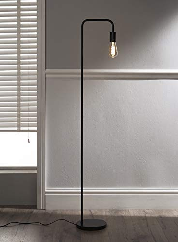 Caitlin Industrial Filament Bulb Floor Lamp Black