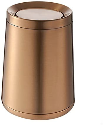 jinyi2016SHOP Cubo de Basura Basura Capacidad de Acero Inoxidable Canasta de Papel de Lujo con Tapa Oficina casa Sala de Estar Dormitorio baño Dorado batido Flip Basura Papeleras (Size : A-10L)