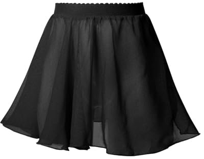 Alvivi Gonnellino da Danza Classica Bambina Chiffon Gonna da Balletto per Bambini Tulle Gonna a Portafoglio Ballerina Gonna da Pattinaggio Artistico Jazz Danza Moderna Nero 11-12 Anni