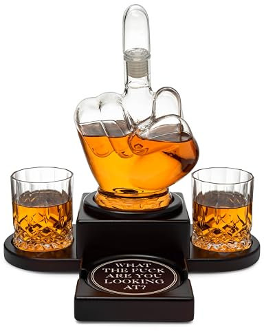 Middle Finger Decanter Funny Gift, Novelty Whiskey Decanter or use as Wine Decanter. Middle Finger Gift