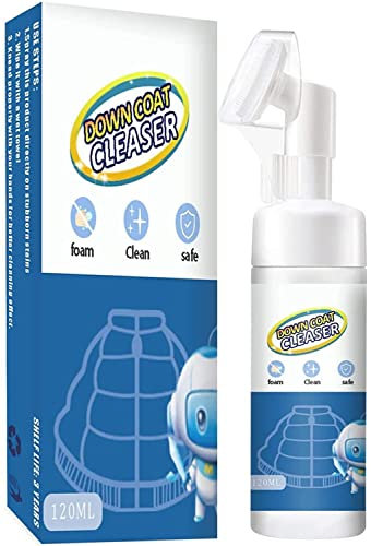Downwear Detergent,Portable Fast Stain Remover Foam Dry Cleaning Agent,Dry Cleaning Quick Cleaning Agent with a Brush Head for Down Jacket,One Wipe to Cleaning Wash Free Spray (2pcs)