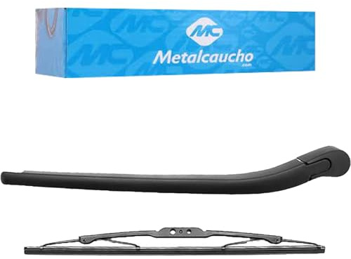 Metalcaucho 68249 Heckscheibenwischer + Arm Hinten 380mm Kompatibel mit BMW 5 Limousine E60 5 Touring E61, ALPINA B5 Kombi E61