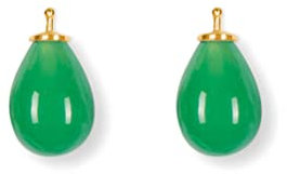HEIDE HEINZENDORFF Einhängerpaar Tropfen, Smaragd, 16 mm, vergoldet