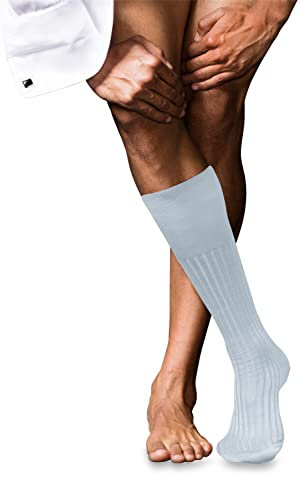 FALKE Herren Kniestrümpfe No. 13 M Kh Baumwolle lang einfarbig 1 Paar, Blau Light Blue 6594, 41-42